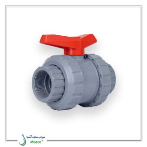 شیر توپی CPVC مهره ماسوره دو سر دنده ضداسید ویسپار-1