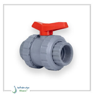شیر توپی CPVC مهره ماسوره دو سر دنده ضداسید ویسپار